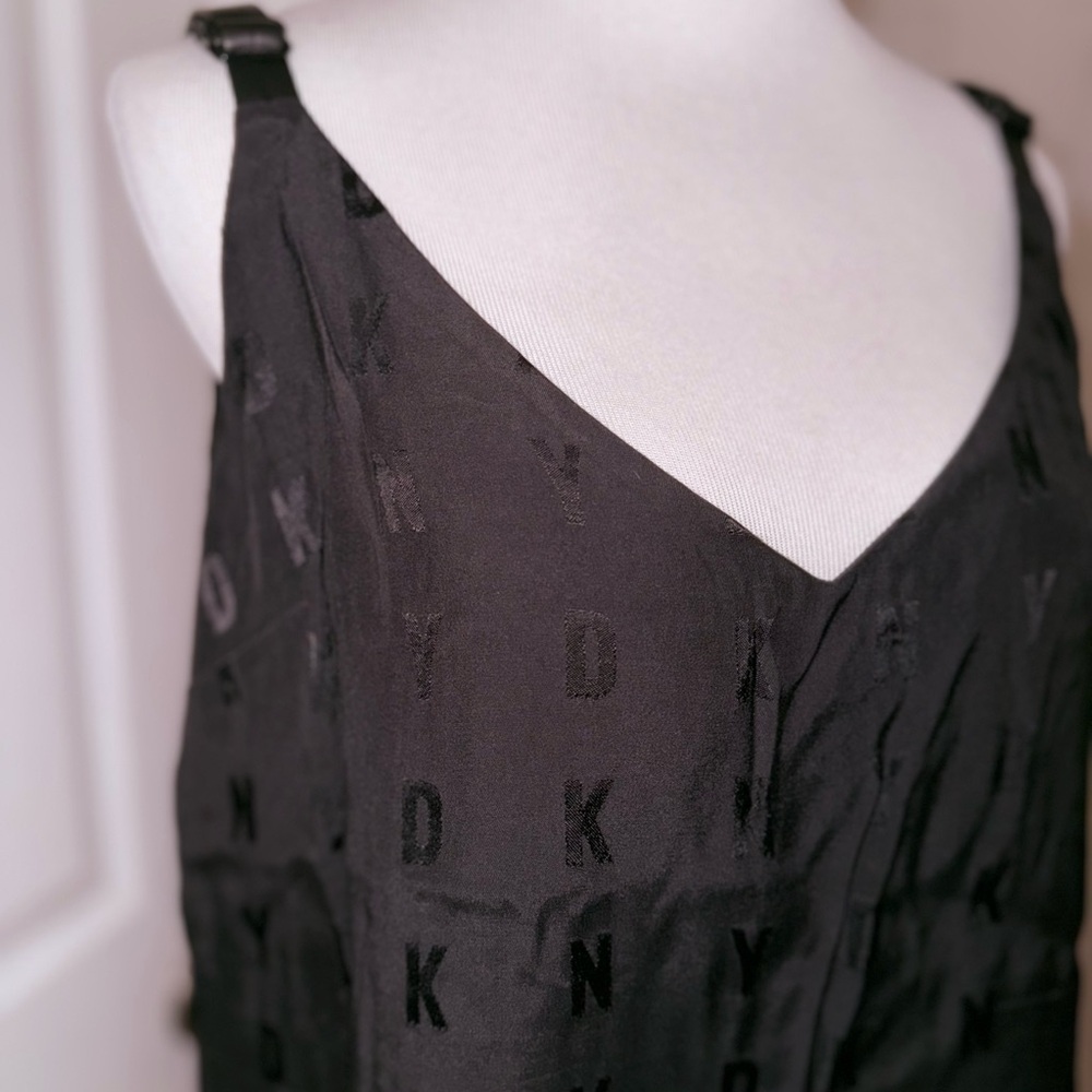 DKNY Black Midi Dress leather straps - Picture 9 of 9